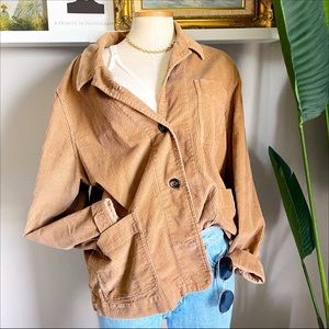 GARNET HILL brown corduroy button down top